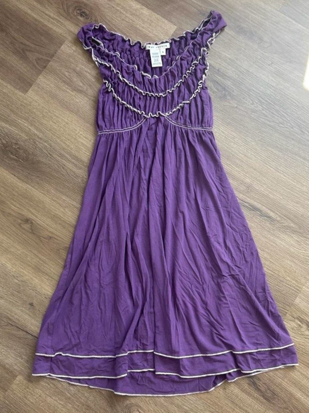 Max Studio Purple Ruffled Midi Dress